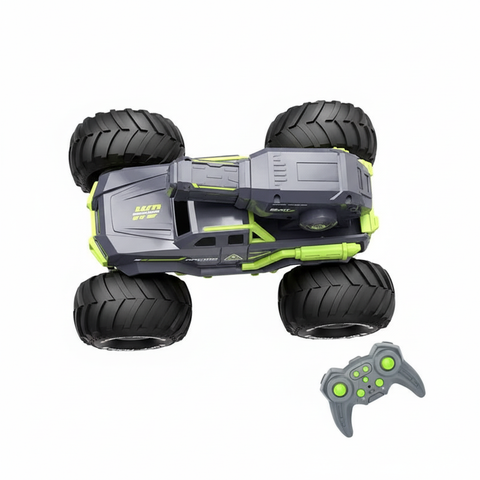 RC Monster Truck Flat Lay with Remote